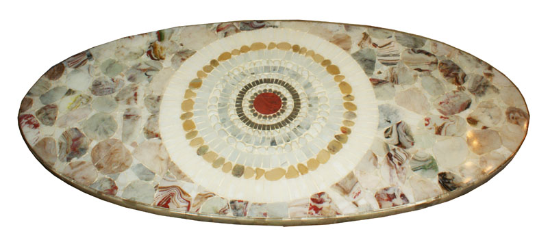 Tavoloni Design Ovale marmo resina del XX Secolo Anni 60, Opera d'arte esemplare - Robertaebasta® Art Gallery opere d’arte esclusive.